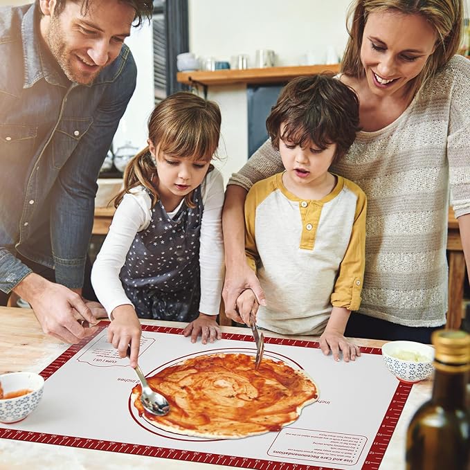 Silicone Baking Mat,Non Stick Pastry Dough Mat for Rolling, Macarons Baking Mat, Pie Crust Bread Pizza Mat, Counter Mat