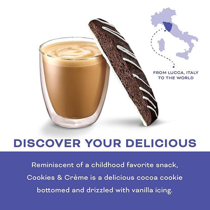 Nonni's Cookies & Crème Biscotti, Rich Dark Cocoa Cookie with Vanilla Icing, 8 Individually Wrapped Bakery Snacks, 6.88 oz, 3 Pack