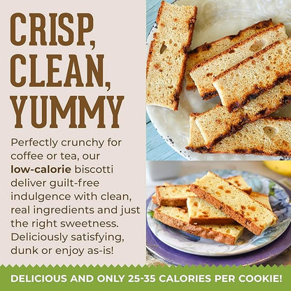 DIJAS Natural Foods, Crunchy Fat Free Biscotti Cookie, Variety Pack, All Natural Preservative Free Ingredients, Delicious Low Calorie Snack (4 Pack, Nut Variety)