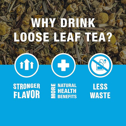 Tiesta Tea - Chamomile Mint, Loose Leaf, Chamomile Mint Herbal Tea, Premium Caffeine-Free Blend, Makes Hot or Iced & Up to 200 Cups, 8oz Resealable Bulk Pouch