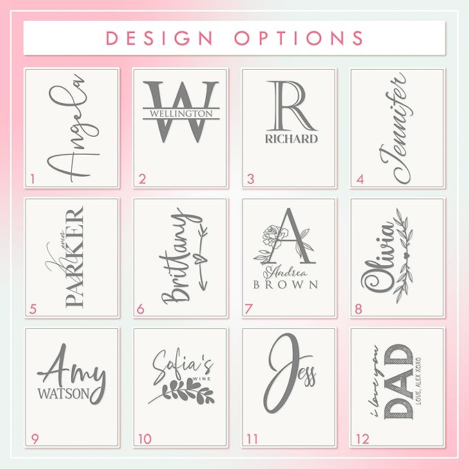 Personalized Tumbler with Engraved Name - 12 Designs, 20 Oz Coffee Tumbler with Slider Lid, White, Double Wall Insulated - Custom Gifts for Women