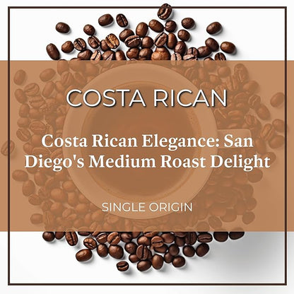 San Diego Coffee Costa Rican, Medium Roast, Whole Bean Coffee, 5-Pound Bag Café en grano tostado