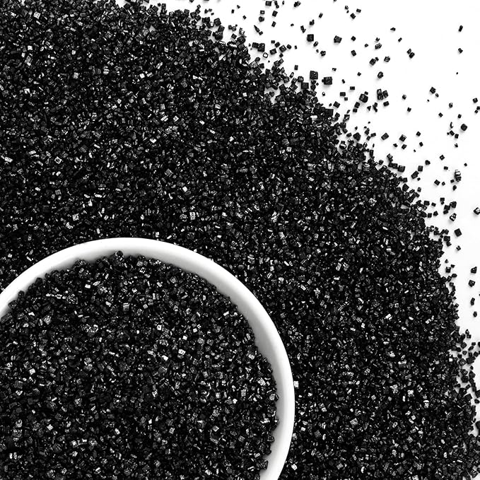 Edible Black Sprinkles for Cake Decorating,150g/5.3oz,Christmas Sanding Sugar Crystals,Sprinkle Mix for Cookies,Ice Cream,Fondant Cake,Caramel Apples,Cupcakes,Desserts,Wedding Birthday Party Christmas Supplies