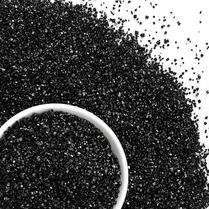 Edible Black Sprinkles for Cake Decorating,150g/5.3oz,Christmas Sanding Sugar Crystals,Sprinkle Mix for Cookies,Ice Cream,Fondant Cake,Caramel Apples,Cupcakes,Desserts,Wedding Birthday Party Christmas Supplies
