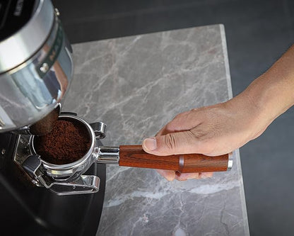 58mm Bottomless Portafilter for E61 Group Head | Professional Barista-Grade Naked Portafilter | Compatible with Rocket, Lelit, Ascaso, Profitec, ECM, Flair 58 & More (Rosewood)