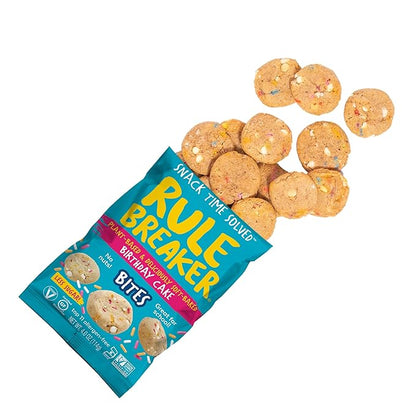 Rule Breaker Vegan & Gluten-Free Cookies | Birthday Cake Bites | Plant-Based, Dairy, Nut, Soy, Allergen Free, Kosher | Soft-Baked School Snacks for Kids and Adults (Pack of 3)