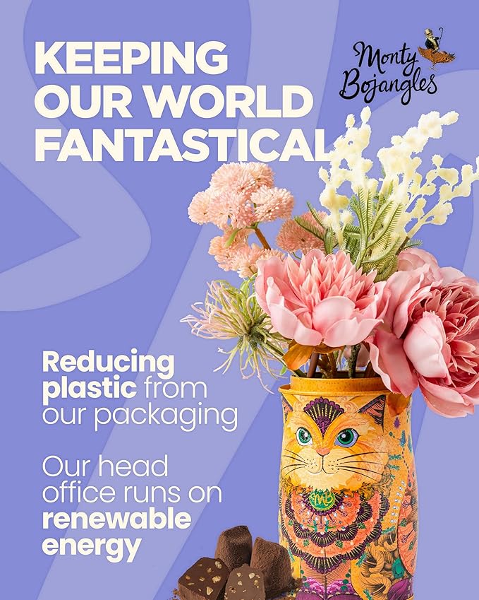 Monty Bojangles Cocoa Dusted Chocolate Truffles Cat Tin (Diamond Empress - 7oz) Four Flavors In One, Luxury Chocolatey Truffles - Collectable Cat Tin, Chocolate Gift Box With Bespoke Design