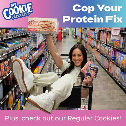 My Cookie Dealer Protein Cookies, Birthday Cake (6-Pack, 3.8oz Each) - 25g of Protein per Cookie - Individually Wrapped Workout Snacks for On-The-Go Travel