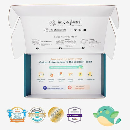eat2explore Kids Real Dessert Baking Kit for Families | Includes 3 Recipe Cards from Japan, Turkey and Columbia with Key Ingredients, Baking Tools, Fun Kids Explorer Guide | Explore World