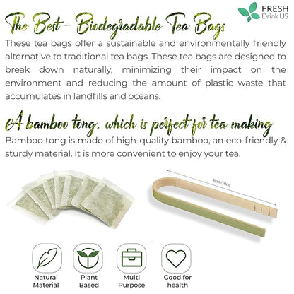 FreshDrinkUS, Premium 135 Fennel Tea Bags, 100% Natural & Pure from Fennel Seeds. Fennel Seed Herbal Tea. Fennel Seed Tea. Made with Natural Material Tea Bags. No Sugar, No Caffeine, No Gluten, Vegan.