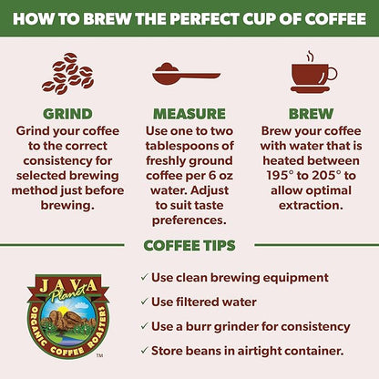 Low Acid Organic Coffee – Whole Bean, Mold-Free & Stomach Friendly by Java Planet, Espresso Blend Coffee, Dark Roast, Smooth Full Flavored, 1LB Bag