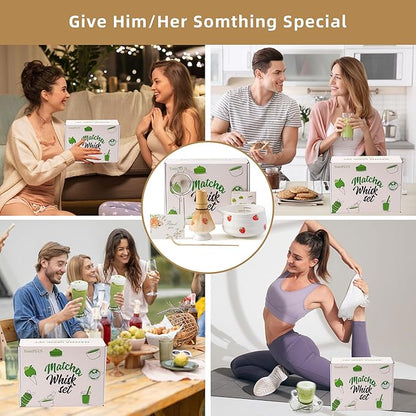 5pcs Premium Matcha Set,Ceramic Bowl with Spout and Bamboo Whisk set, Ceremonical Matcha Kit for breakfast/latte,Tea Starter Making Kit,Unique Matcha Gift set (strawberry)