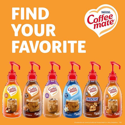 Nestle Coffee mate Coffee Creamer, Caramel, Liquid Concentrate Pump Bottle, Non Dairy, No Refrigeration, 50.7 fl oz (Pack of 2)