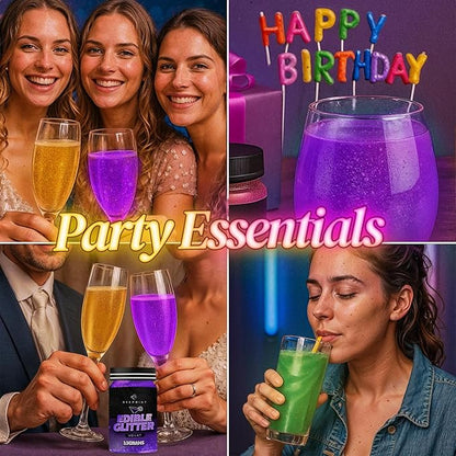 BeePoint Violet Edible Glitter for Drinks 15g - Food Grade, Vibrant Color Shimmer Powdered Dust for Drinks, Cocktails, Cake Decorating, Baking, Chocolates, Candy, Sweets, & Cookies - Vegan & Gluten Free