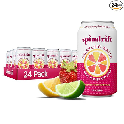 Spindrift Strawberry Lemonade Can 12 Ounce (Pack of 24)