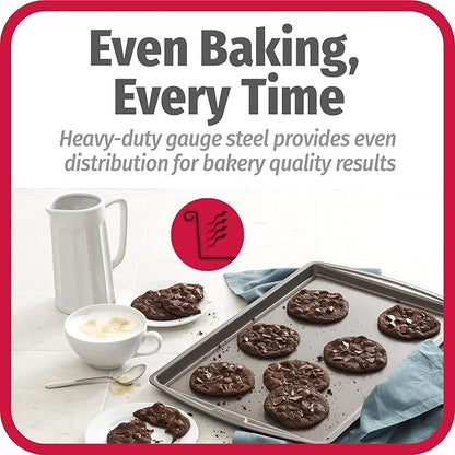 GoodCook AirPerfect Non-Stick 17” X 11" Cookie Sheet Set , Homemade, Frozen & Leftover Slices, Set of 2