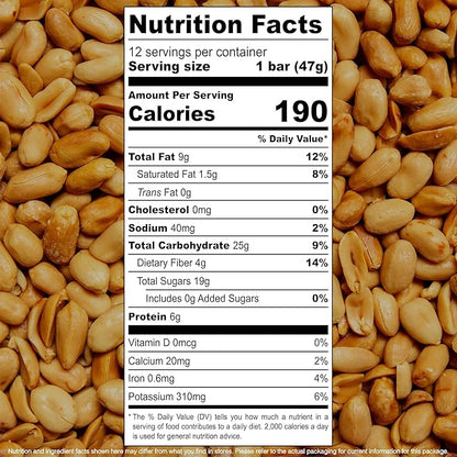 JONESBAR Organic Plant Based Protein Bars | Peanut Butter | Fruit & Nut Bar, Kosher, Gluten Free, Breakfast Bars, School Snacks, Vegan Snack & Healthy Snacks for Adults and Kids (Pack of 12)
