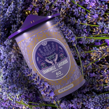 Life Plus Style Gourmet Pagoda Garden Chamomile Lavender Organic Herbal Tea Caffeine Free Hot or Iced Floral Blend Natural Delicious Sleep Tea 60 Tea Bags