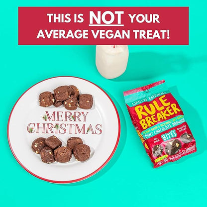 Rule Breaker Vegan & Gluten-Free Cookies | Mint Chocolate Brownie Bites |Plant-Based, Dairy, Nut, Soy, Allergen Free, Kosher | Soft-Baked School Snacks for Kids and Adults (Pack of 12)