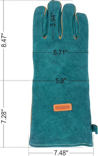 BEETRO 932℉ Heat Resistant Forge/Mig/Stick Welding Gloves for Oven/Grill/Fireplace/Furnace/Stove/Pot Holder/Wood Burner