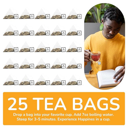 BREWIX, Royal Orange Spice Black Tea (25 Pyramid Tea Bags) | Premium Caffeinated Blend with Zesty Orange & Warming Spices | Warming Winter Blend Perfect for the Holidays | Iced Tea Bags | Sugar-Free