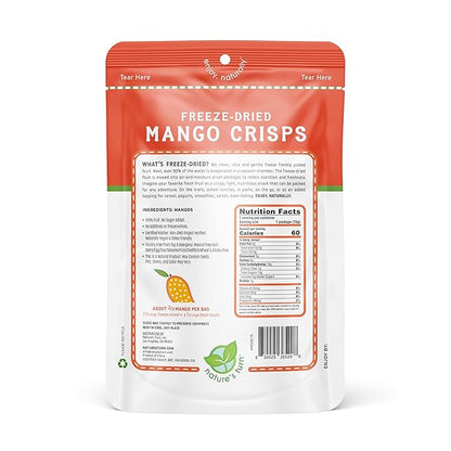 Nature’s Turn Freeze-Dried Mango Crisps – Healthy, Gluten-Free, Crispy & Delicious, Plant-Based Snack, Ideal for Cereal, Smoothies, School Lunches, & On-the-Go, Bags of 12 (0.53 oz Each)
