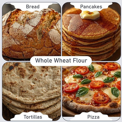 Great River Organic Milling Organic Whole Wheat Flour | Unbleached & Unbromated | High Protein & Fiber | Non-GMO, Kosher | Perfect for Sourdough, Bread, Rolls & Baking | 5 Lb