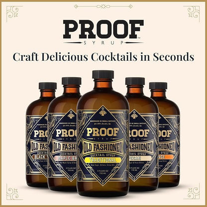 Proof Syrup - Old Fashioned Cocktail Mix - Made with Real Bitters & Cane Sugar - Maple Bacon - Fast, Easy, Delicious, Handcrafted Cocktail Syrup - 4oz