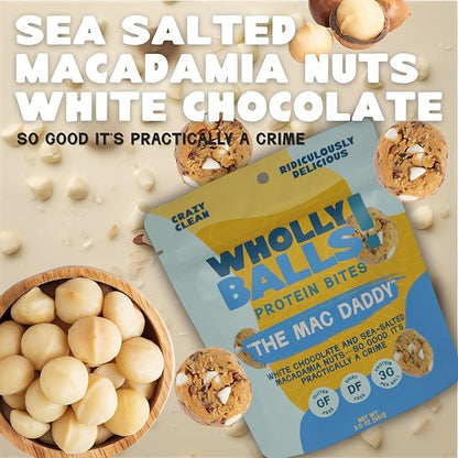 Wholly Balls Protein Bites – Healthy Plant-Based Snack | High Protein, Low Sugar, Gluten-Free Energy Balls (Pack of 3, Classic Combo Bundle)