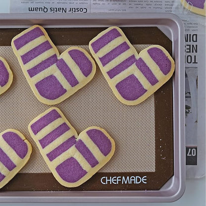 CHEFMADE 13-Inch Silicone Baking Mat with Measurements, Non-stick Heat Resistant Rolling Dough Mat, for Pastry,Pizza, Fondant and Pie Crust Making 8.6" x 12.6" (Brown)