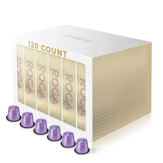 Piu Bello Coffee Pods - Nespresso Machine (Original) Compatible Capsules Pack - Rich & Balanced Taste - Strong Italian Espresso Flavored - Kosher Certified (120 Count Single Flavor) (Roga)