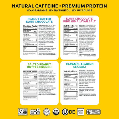 Quantum Energy Square: Energy Bar with Caffeine & 10g Protein. Delicious Healthy Snack On The Go. (Vegan, Gluten-free, Soy-free, Dairy-free) (Variety Mega Pack)