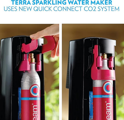 SodaStream Terra Sparkling Water Maker (Misty Blue) with CO2 and Dishwasher Safe Bottle