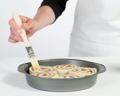 REDECKER Pastry Brushes Set with Untreated Beechwood Handles - 2 Different Sizes - Multi-purpose Brushes - Natural Bristle Basting Brush for Glazing and More - Wood Pastry Brush German Designed