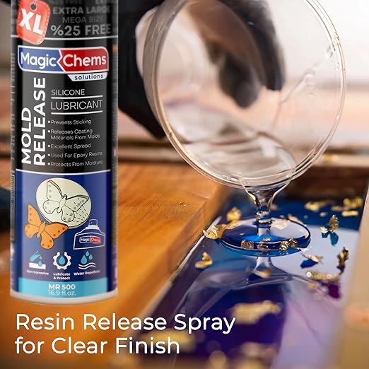 Mold Release, Silicone Mold Release Spray (4x16.9 fl oz/500ml) Mold Release for Epoxy Resin and Candle Mold Release Spray (4 Pack Mega Size)