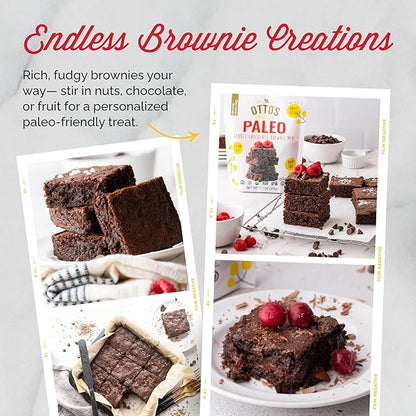 Otto's Naturals Grain-Free Paleo Double Chocolate Brownie Mix, 11.1 Oz., Top 9 Allergen-Free, Versatile for Baked Treats, Made with Organic Cassava Flour, Gluten Free, Non-GMO, Vegan, Plant-Based