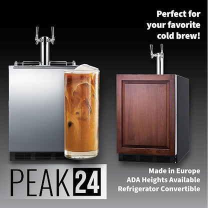Summit 24" Cold Brew Kegerator, Dual Tap Kit, Stainless Steel- SBC7BRSCF2