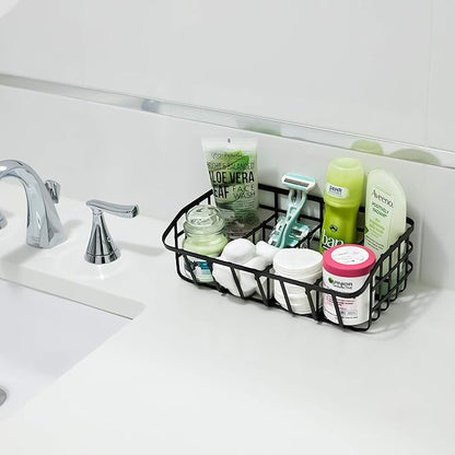 Tea Bag Organizer Caddy - Metal Tea Box Storage Holder for Cups, Pods, Packets, Condiment Accessories - Black