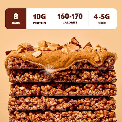 Mezcla Puff Crispy Protein Bars, Gluten Free & Vegan Protein Bars, 10g Protein, Alt for Crispy Rice Treat, Granola Bars & Breakfast Bars, Healthy Snacks for Adults, Variety Pack, 8 Count