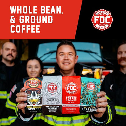 Fire Department Coffee - Gives Back to Firefighters - Full-Bodied & Bold Skull Crushing Espresso Beans - Roasted in the USA - Premium Whole Bean Coffee - Veteran Owned - 12 oz