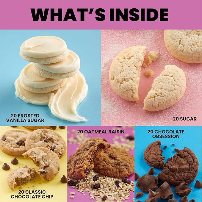 Cheryl's Cookies® Cookie Gift Box w/ 12 Assorted Cookies, Chocolate Chip, Oatmeal Raisin, Chocolate, Sugar & Buttercream Frosted Individually Wrapped, Gourmet, Handmade, Any Occasion, Family, Friends