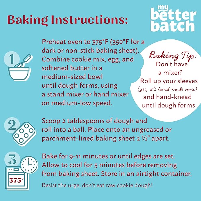 My Better Batch Celebration Cookie Mix, Gourmet Baking Mix for Homemade Taste, 4 Pack (Makes 64 Cookies Total)