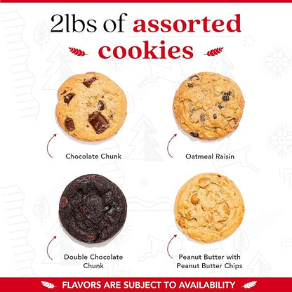 David’s Cookies Happy Holidays Assorted Cookies Gift Tin – 2lbs Soft and Gourmet Christmas Cookies Tin – Freshly Baked Holiday Cookies Gift Basket - All Natural and Handmade Christmas Cookies