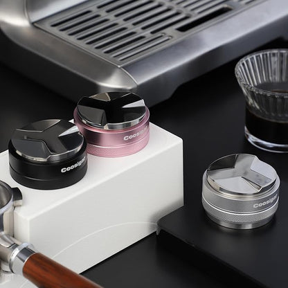 51mm Coffee Distributor and Tamper,Dual Head Coffee Leveler Fits for Delonghi 51mm Portafilter,Professional Espresso Hand Tamper.(Silver)