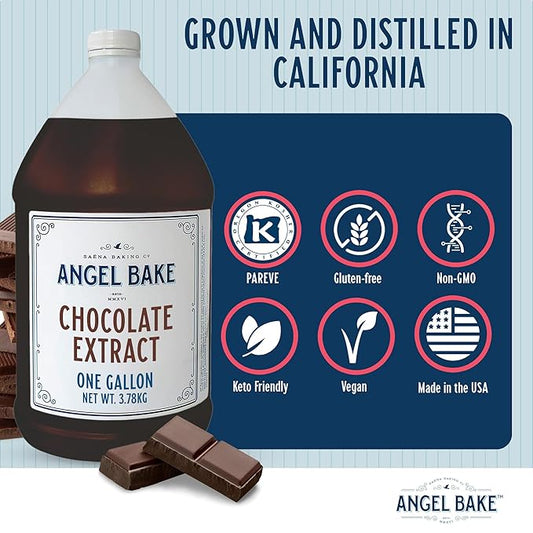 Pure Chocolate Extract, 1 Gallon - Natural Essence for Beverage Formulations, Bulk Manufacturing, Professional Food Developers - Kosher Certified, Vegan, Gluten-Free, Keto Friendly
