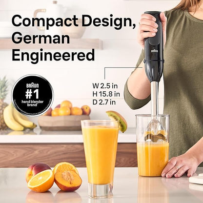 Braun MQ50202M MultiQuick Vario 5 Handheld Blender – 21-Speed Stick with Turbo Boost, Stainless Steel Blades, EasyClick System, 500W, Chopper, Whisk, Masher – Immersion Blender for Smoothies
