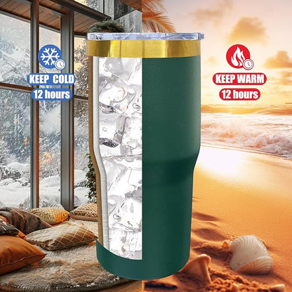 20 oz Tumbler Stainless Steel Tumbler with Lid and Straw, Double Wall Vacuum Insulated Travel Coffee Mug for Laser Engrave, Powder Coated Cups for Hot and Cold Drinks (Army Green,1 pack)