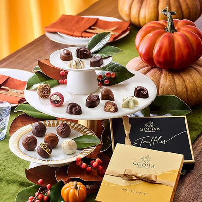 Godiva Chocolatier Signature Assorted Chocolate Truffles Gift Box – Gourmet Milk, Dark & White Chocolates – 12-Piece Gold-Ribboned Chocolate Gift Box for Birthdays, Anniversaries, Congratulations