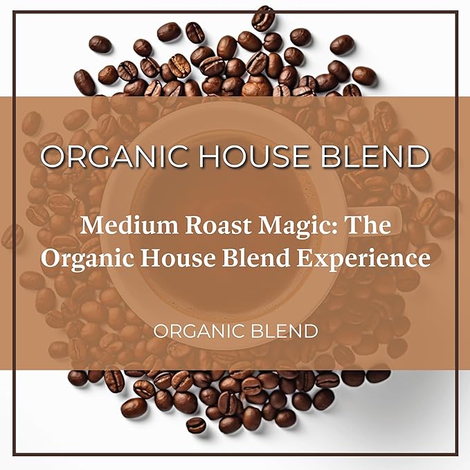 San Diego Coffee Organic House Blend, Medium Roast, Whole Bean Coffee, 16-Ounce Bags (Pack of 2) Café en grano tostado