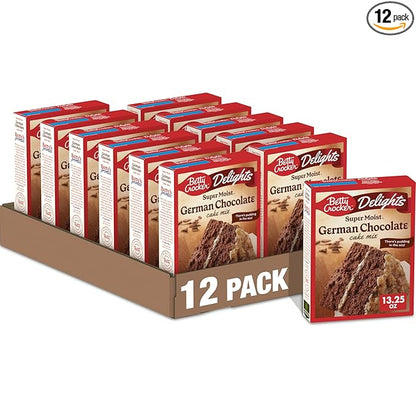 Betty Crocker Delights Super Moist German Chocolate Cake Mix, 13.25 oz. (Pack of 12)